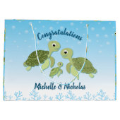 ウミガメ赤ちゃんシャワーコーエド男女兼用 ラージペーパーバッグ (裏面)