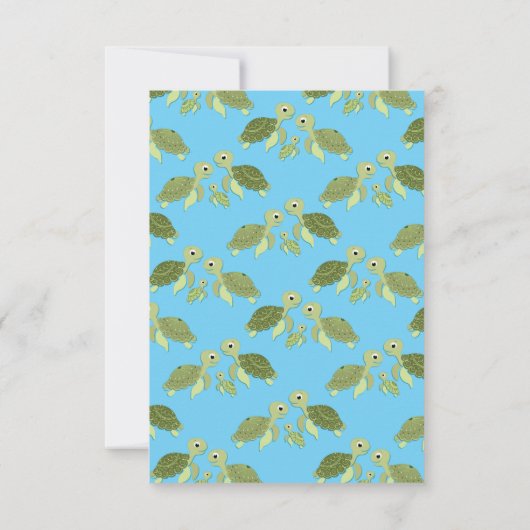ウミガメ赤ちゃんシャワーコーエド男女兼用 招待状 (裏面)