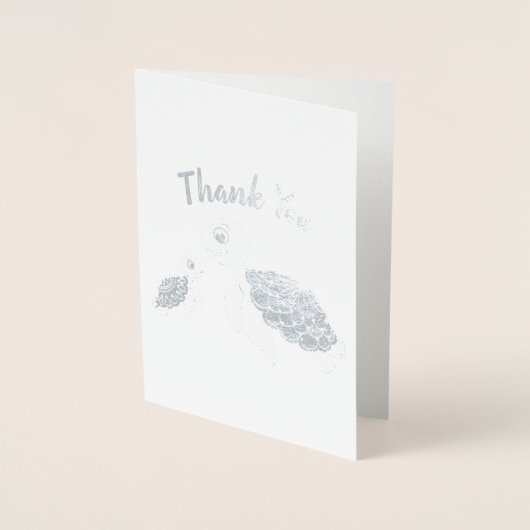 ウミガメ赤ちゃんシャワーコーエド男女兼用 箔カード (正面)