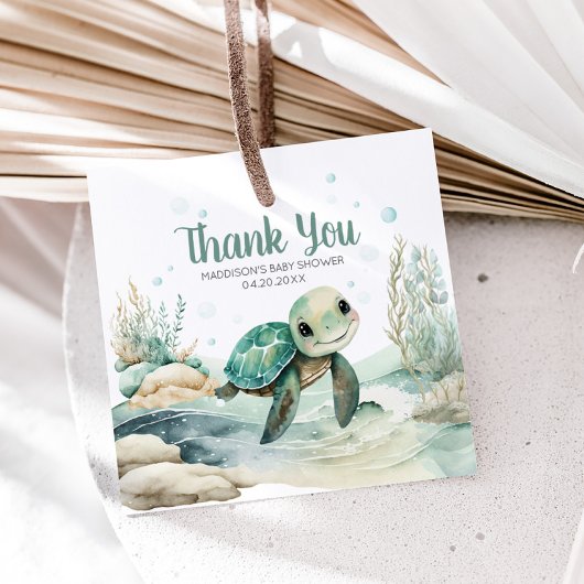 ウミガメ赤ちゃんシャワースクエア フェイバータグ