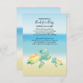 ウミガメ赤ちゃんシャワーベビー用ブック エンクロージャーカード (正面/裏面)