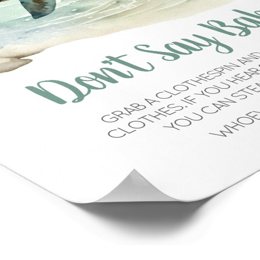 ウミガメ赤ちゃんシャワーベビー ポスター (角)