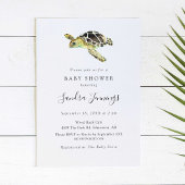 ウミガメ赤ちゃんシャワーミニマエレガントリストシンプル 招待状