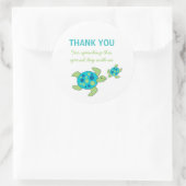 ウミガメ赤ちゃんシャワー誕生日パーティーのお気に入り ラウンドシール (バッグ)