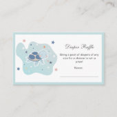 ウミガメ赤ちゃんシャワー | かわいい海おむつラッフル エンクロージャーカード (正面)