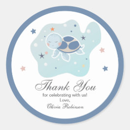 ウミガメ赤ちゃんシャワー | かわいい海 ラウンドシール