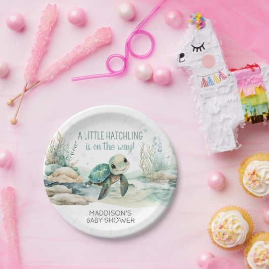 ウミガメ赤ちゃんシャワー ペーパープレート (パーティー)
