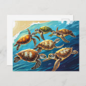 ウミガメ遊の海 ポストカード (正面/裏面)