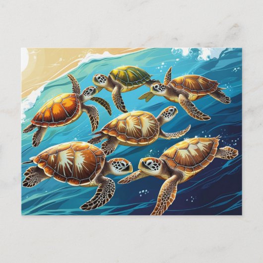 ウミガメ遊の海 ポストカード (正面)