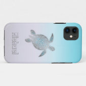 ウミガメ銀モノグラム動物 Case-Mate iPhoneケース (裏面(横))