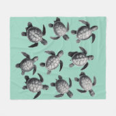 ウミガメ隊 フリースブランケット (正面(横))