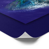 ウミガメ青い月ウミガメのレース ポスター (角)