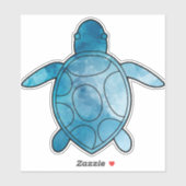 ウミガメ青い水色 シール (シート)