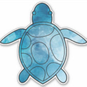 ウミガメ青い水色 シール (正面)