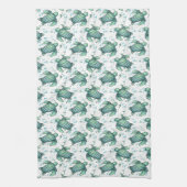 ウミガメ青模様 キッチンタオル (縦)