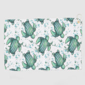 ウミガメ青模様 ゴルフタオル (横)