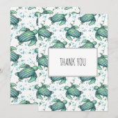 ウミガメ青模様 サンキューカード (正面/裏面)