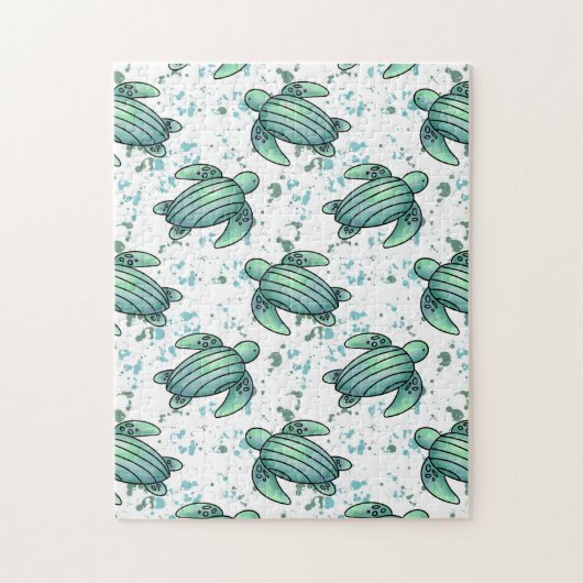 ウミガメ青模様 ジグソーパズル (縦)