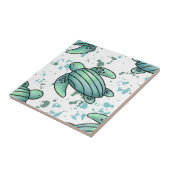 ウミガメ青模様 タイル (側面)