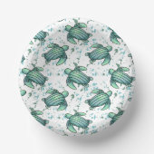 ウミガメ青模様 ペーパーボウル (正面)