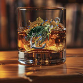 ウミガメ青 ウイスキーグラス