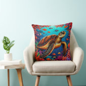 ウミガメ鮮やかサンゴ礁 クッション (椅子)