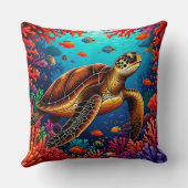 ウミガメ鮮やかサンゴ礁 クッション (裏面)