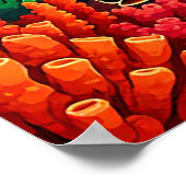 ウミガメ鮮やかサンゴ礁 ポスター (角)