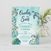 ウミガメ1回目の誕生日 招待状 (スタンド正面)