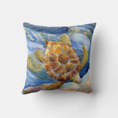 ウミガメ20 x 20"綿の装飾用クッション クッション (裏面)