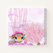 ウミガメ4歳の誕生日、海のゲストブックの下 ノートブック (裏面)