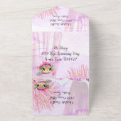 ウミガメ4歳の誕生日、海中 オールインワン招待状 (外側)