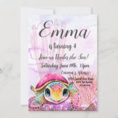 ウミガメ4歳の誕生日、海中 招待状 (正面)