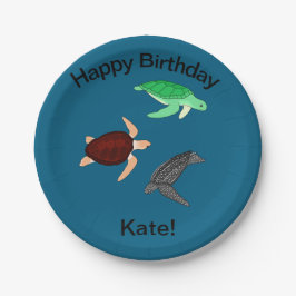 ウミガメ お誕生日おめでとう ペーパープレート