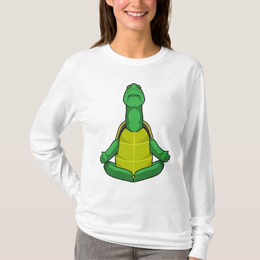 ウミガメ・アットヨガ瞑想 Tシャツ (正面)