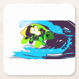ウミガメ アート スクエアペーパーコースター