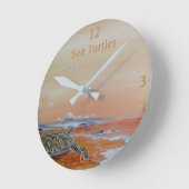 ウミガメ! ウミガメの柱時計 ラウンド壁時計 (傾斜)