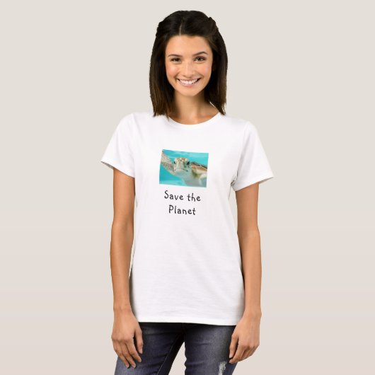 ウミガメ+エコロジー Tシャツ (正面フル)