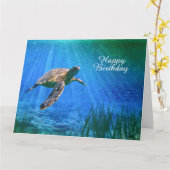 ウミガメ カード (黄色い花)