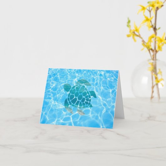 ウミガメ カード (黄色い花)