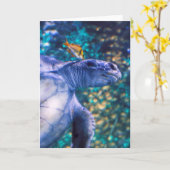 ウミガメ カード (黄色い花)