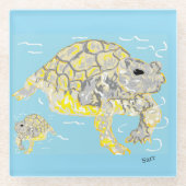 ウミガメ ガラスコースター (正面)