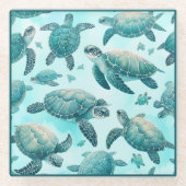 ウミガメ ガラスコースター (正面)