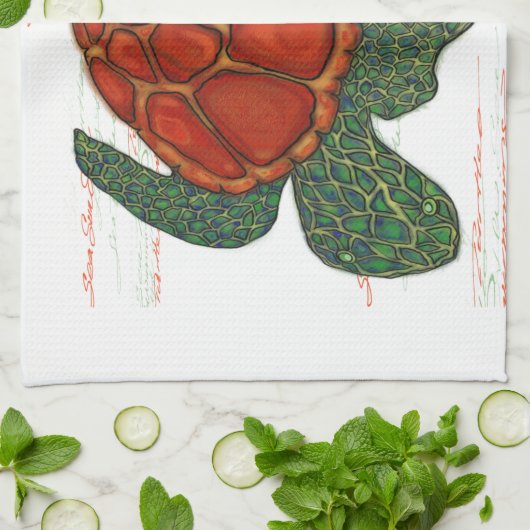 ウミガメ キッチンタオル (折り畳み)