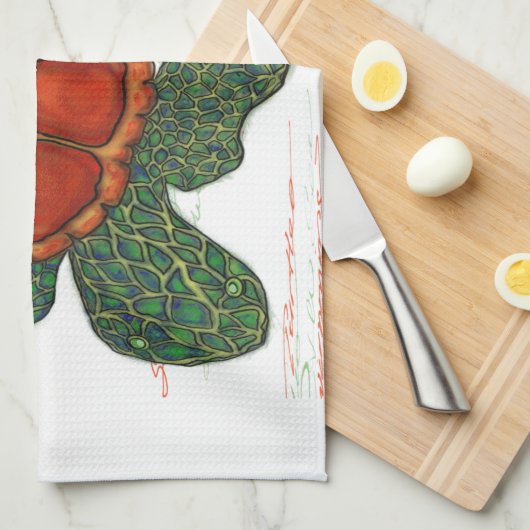 ウミガメ キッチンタオル (四つ折り)