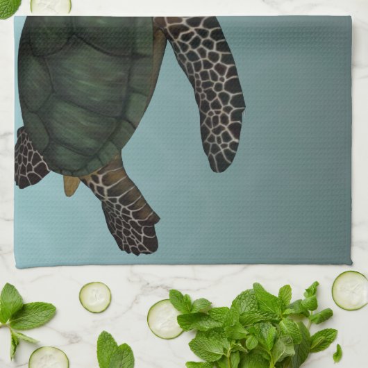 ウミガメ キッチンタオル (折り畳み)