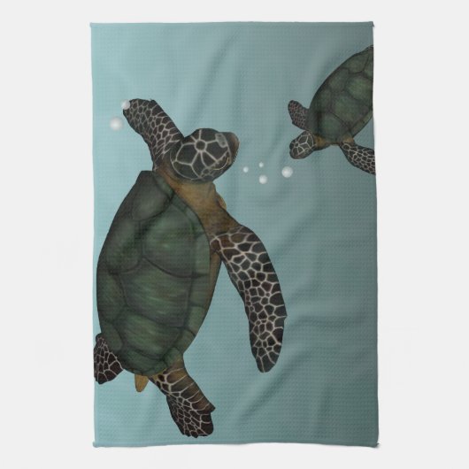 ウミガメ キッチンタオル (縦)