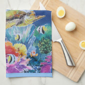 ウミガメ キッチンタオル (四つ折り)