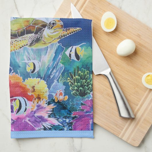 ウミガメ キッチンタオル (四つ折り)