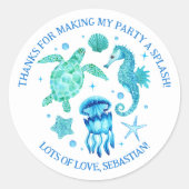 ウミガメ、クラゲ、シーホース海 ラウンドシール (正面)